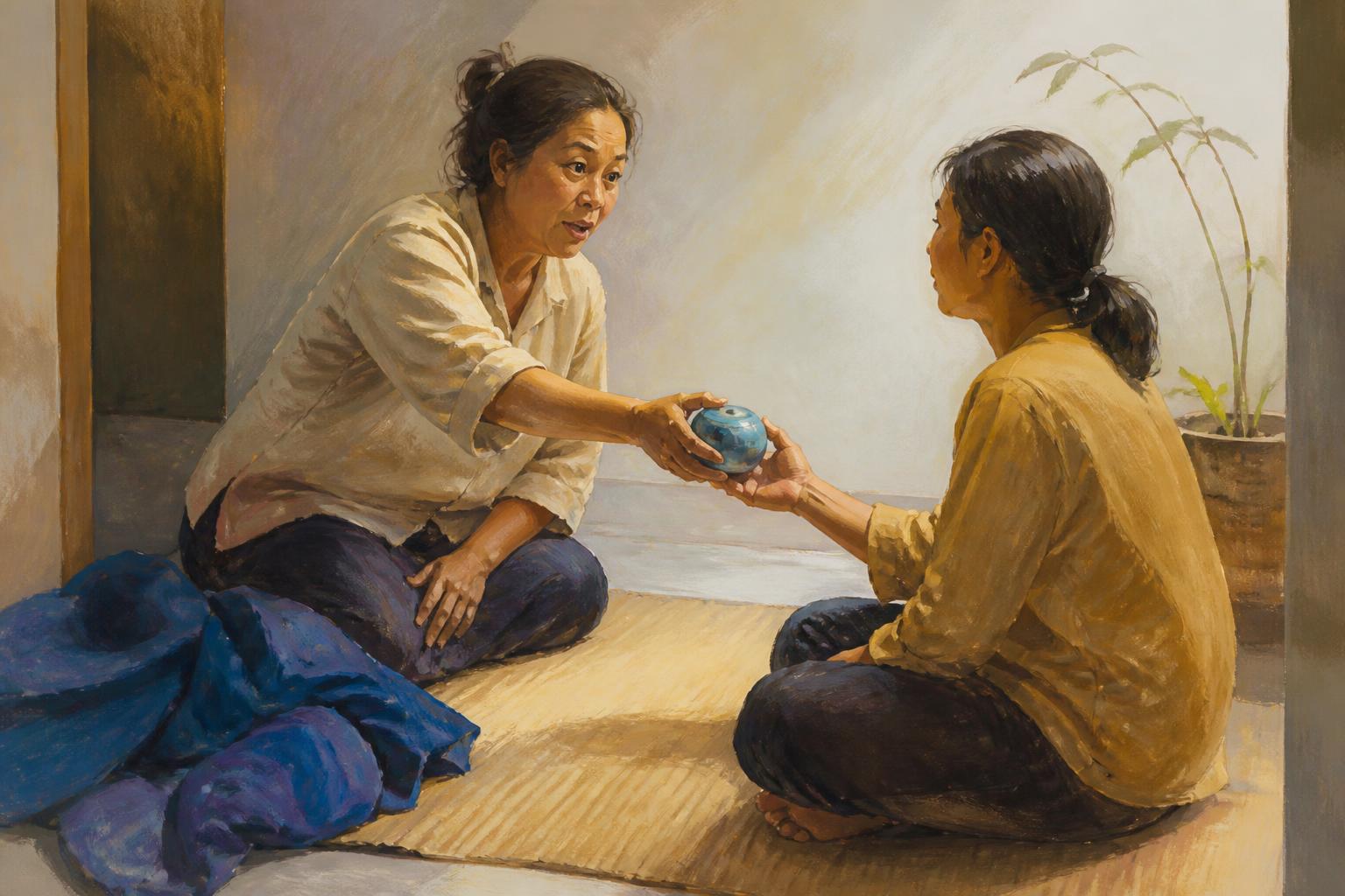 Painterly scene for Ask What Was Kept