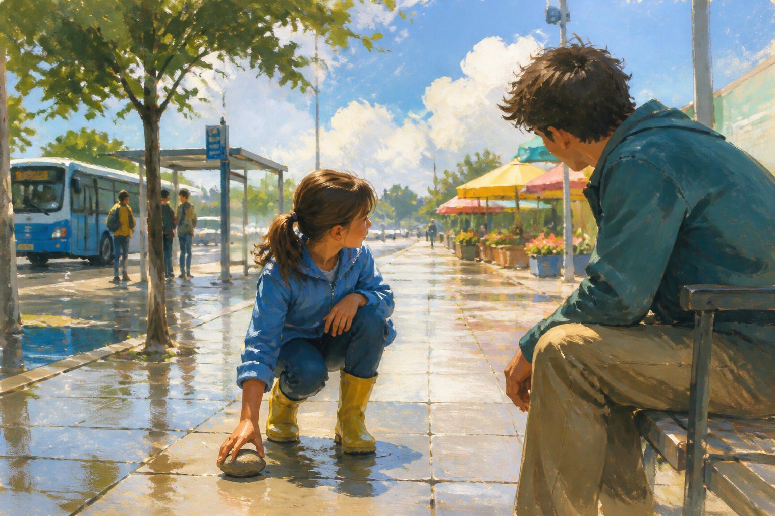 Painterly scene for A Bridge for a Relational Wound Must Name Where Correction