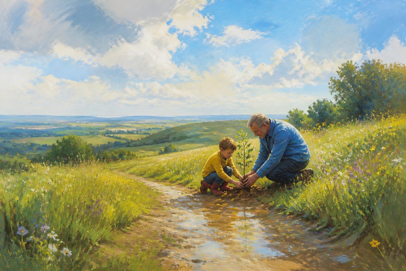 Painterly scene for What We Ask Shapes What We See