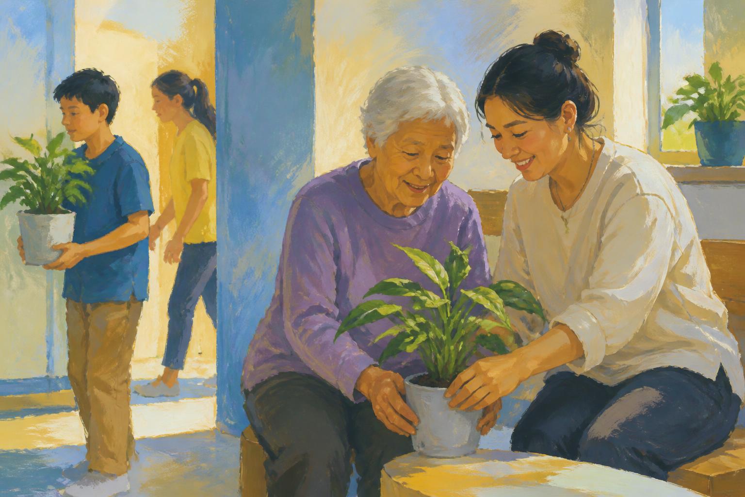 Painterly scene for After Quiet, Care