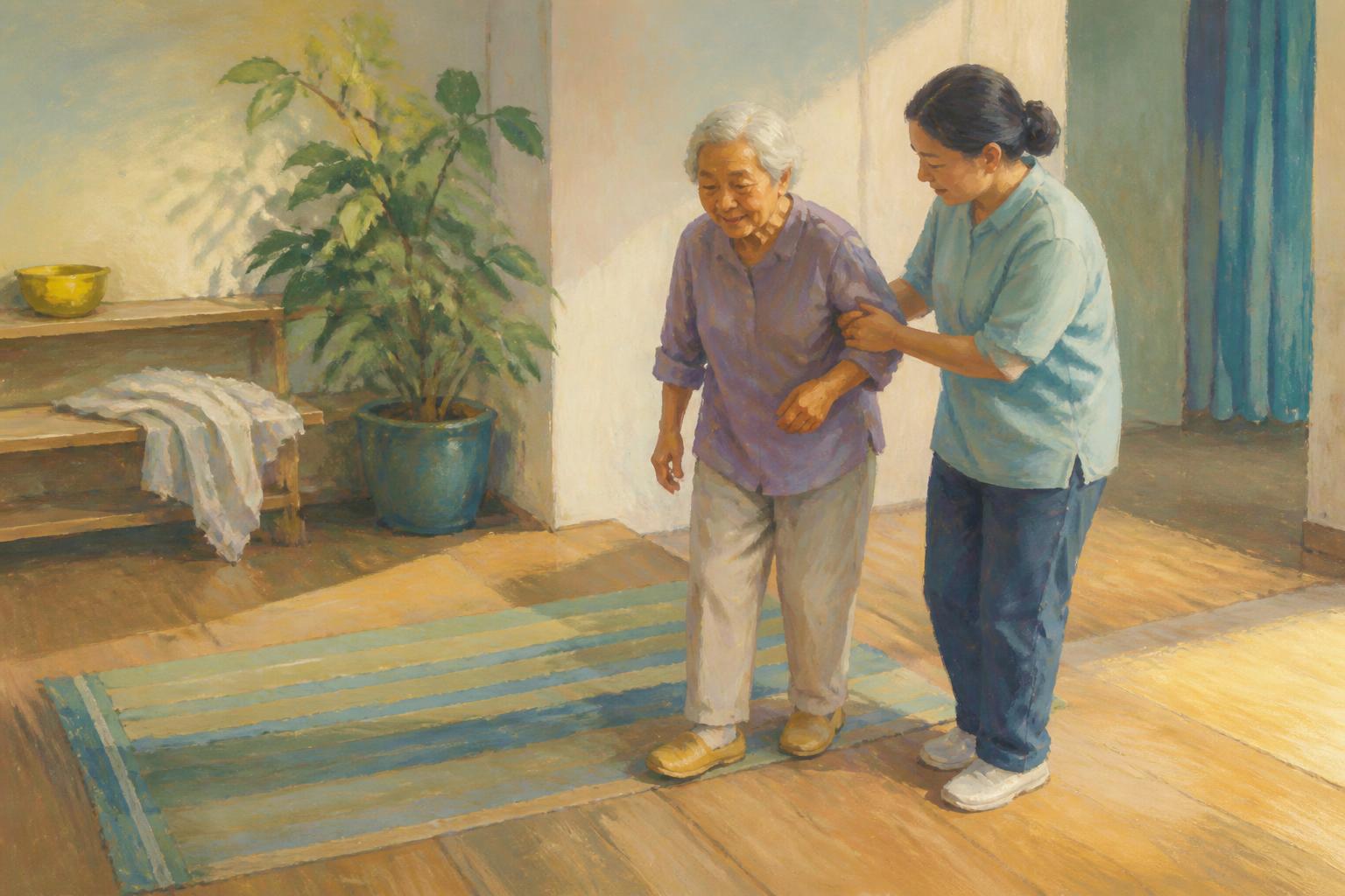 Painterly scene for Uncaptured Correction Needs a Climb Down and a Floor Stand.