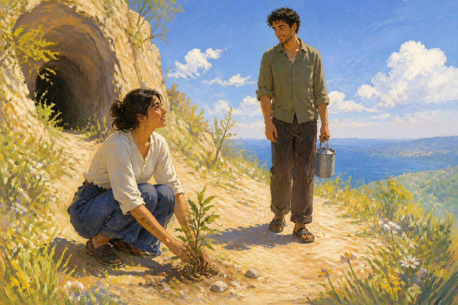 Painterly scene for When Quiet Comes Home