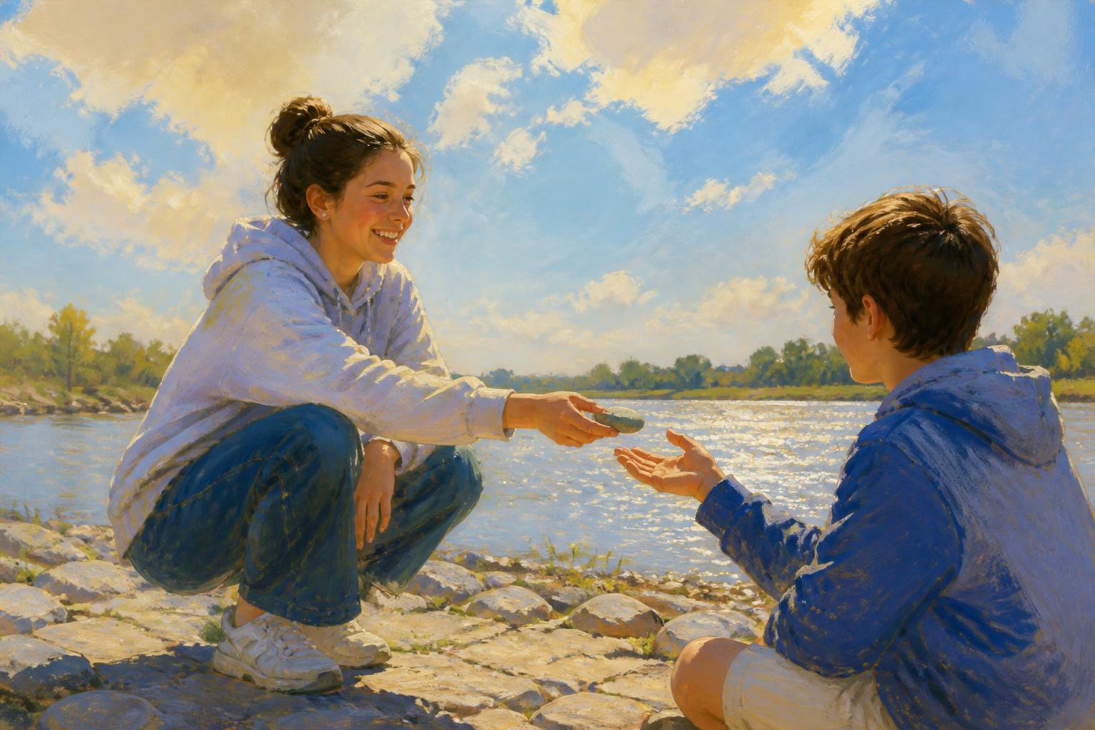 Painterly scene for Nothing Went Backward