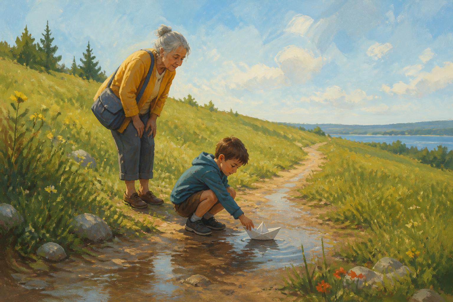 Painterly scene for Let the Path Hold You
