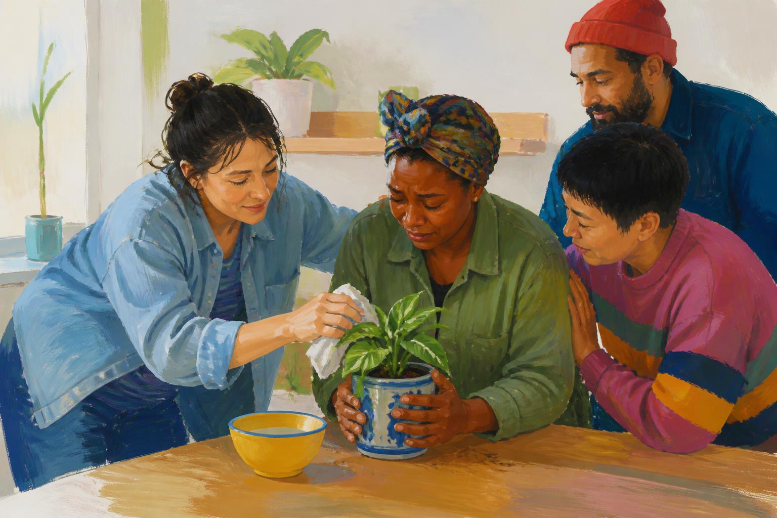 Painterly scene for Two Questions Before You Treat A Flat Life
