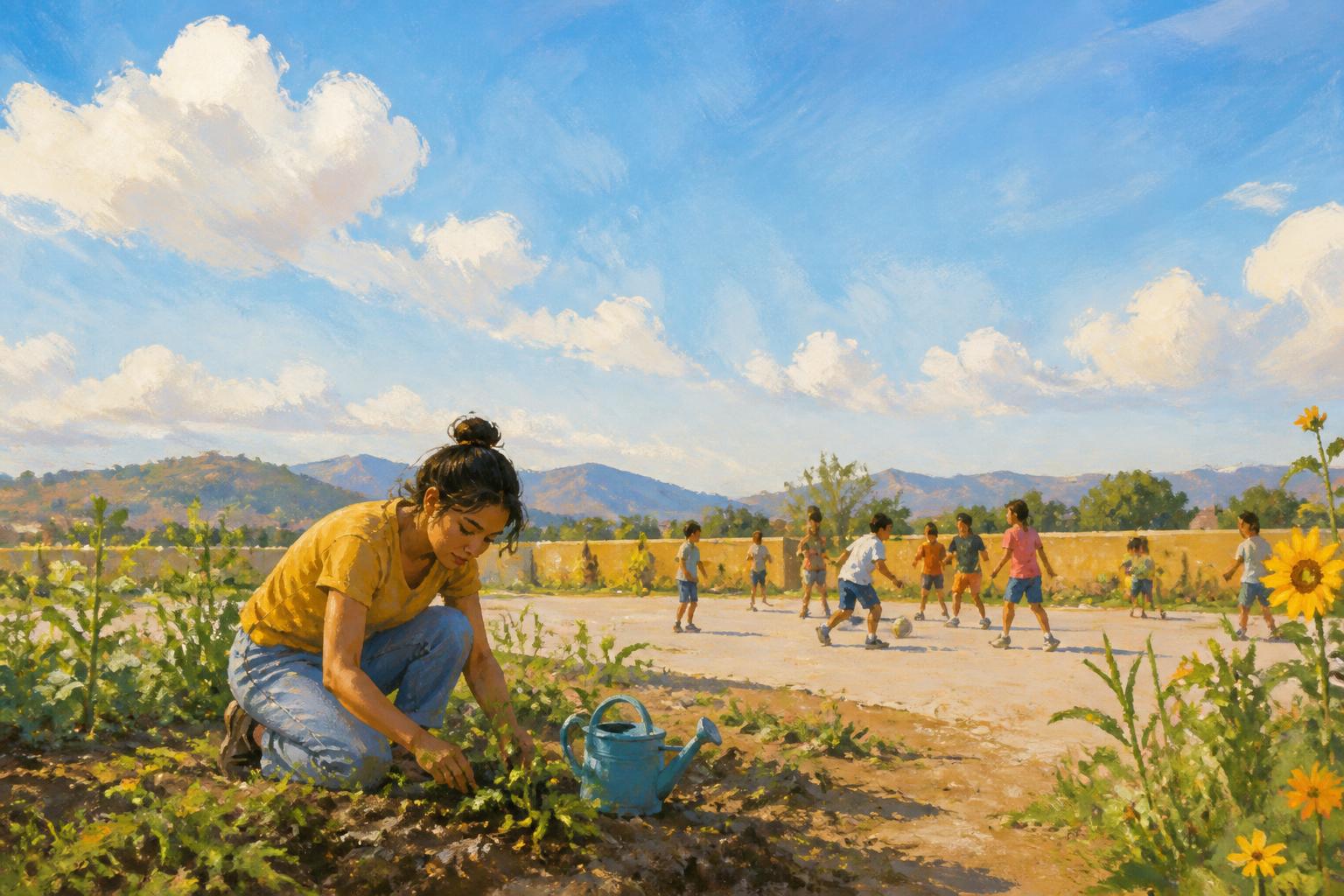 Painterly scene for No Place Without Care