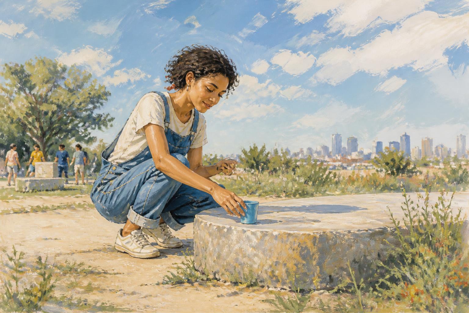 Painterly scene for A Check Is Not Company