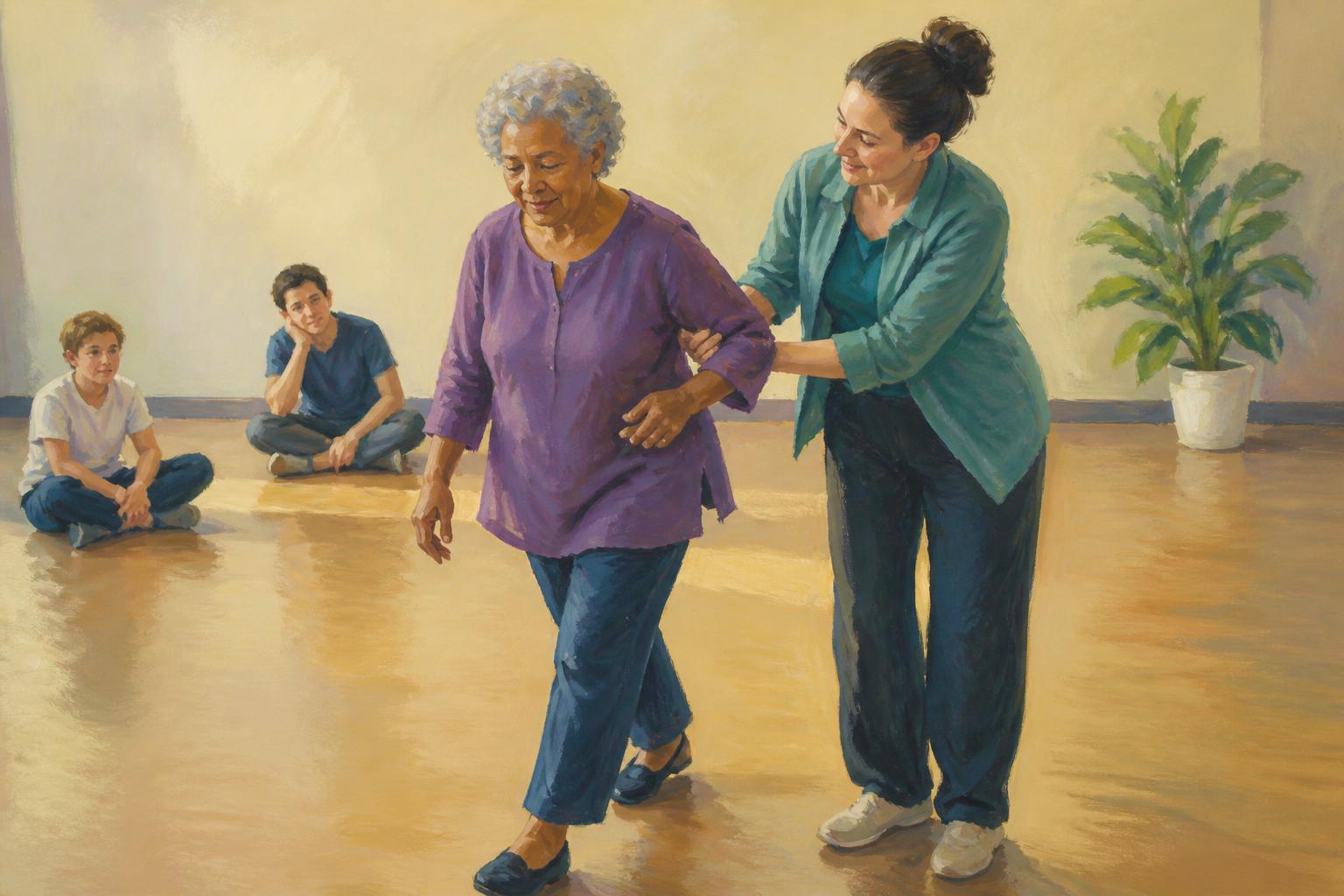 Painterly scene for Hold Grief First Then Let Named Loss Choose Repair.