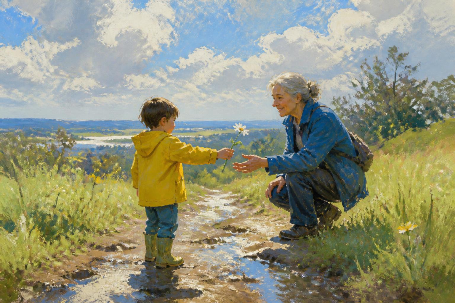 Painterly scene for When Solitude Stays Open