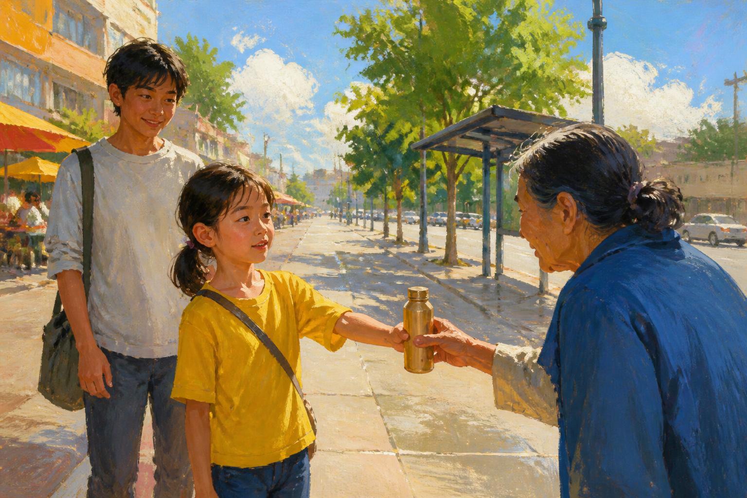 Painterly scene for Keep Help Shared