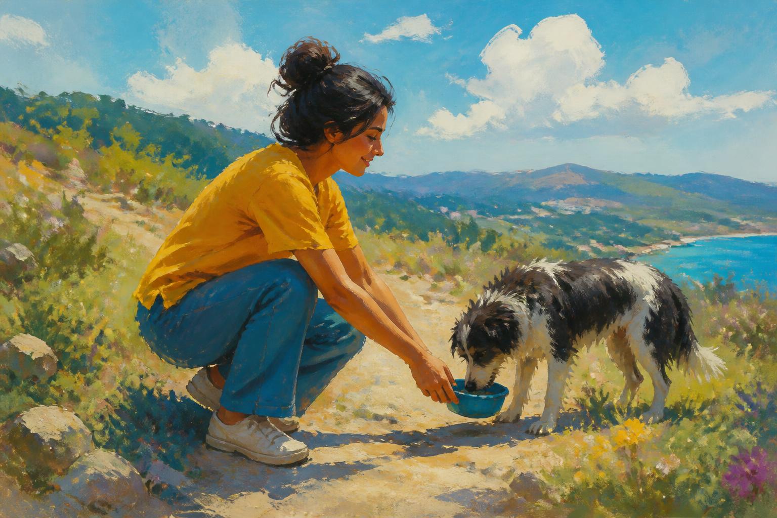 Painterly scene for When Questions Train Distance