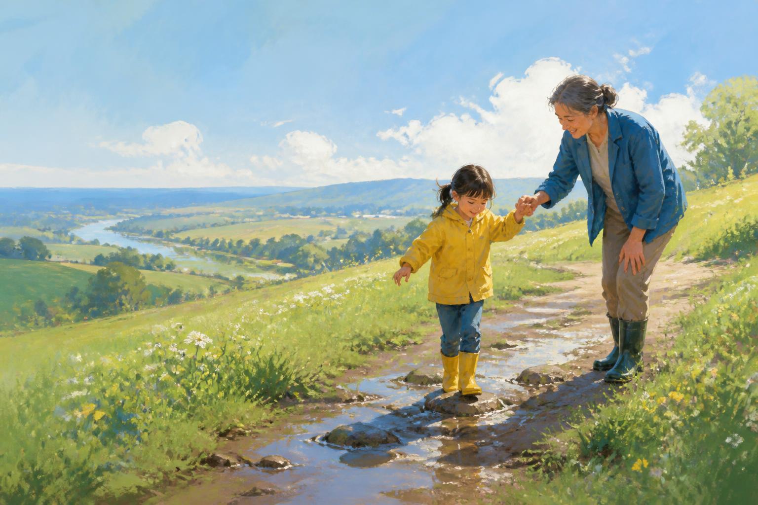 Painterly scene for Safety Must Be Seen Before the Ending
