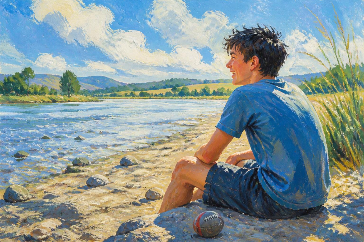 Painterly scene for Comfort First Then Seed A Witness.