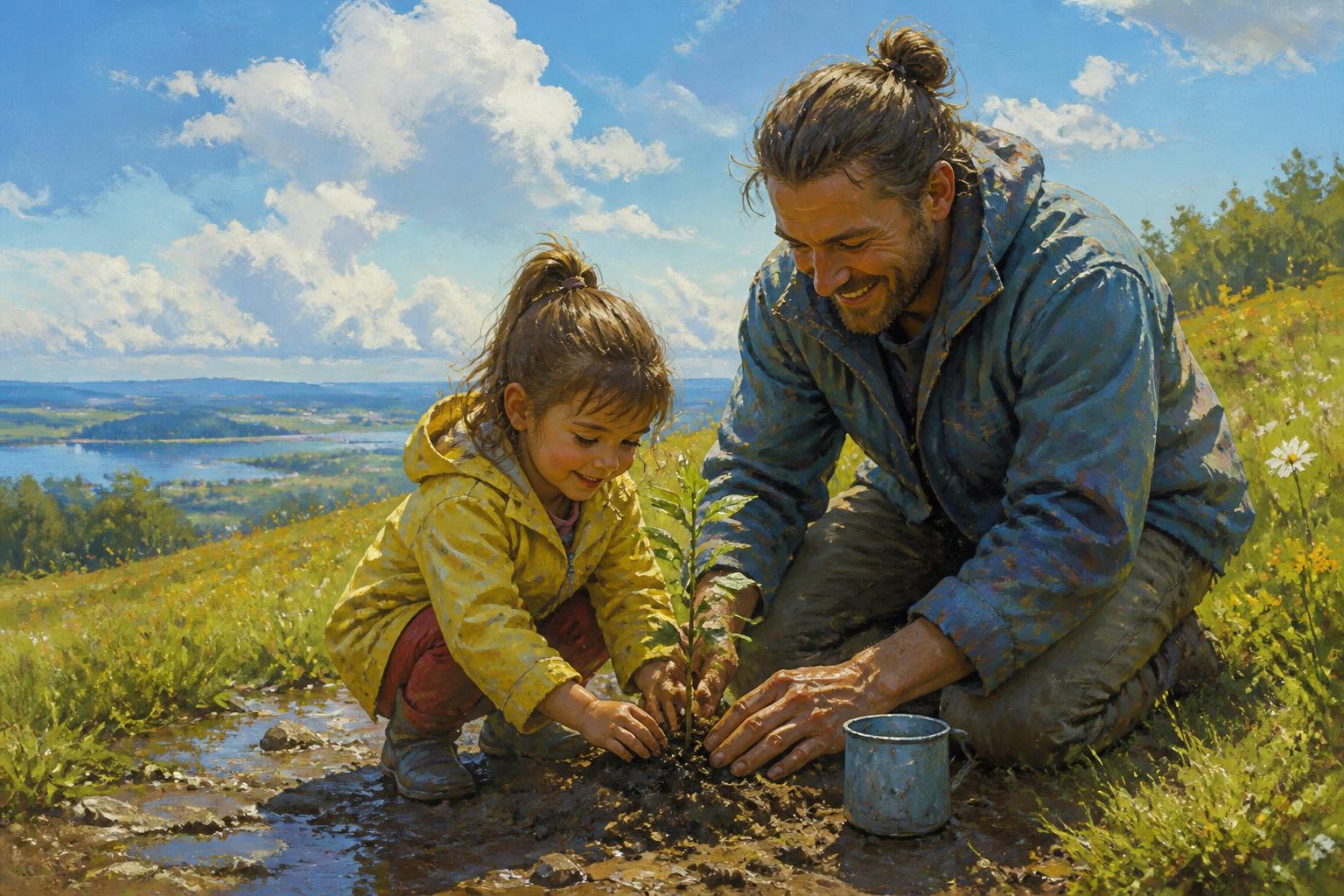 Painterly scene for A Yes Must Find Its Holder.
