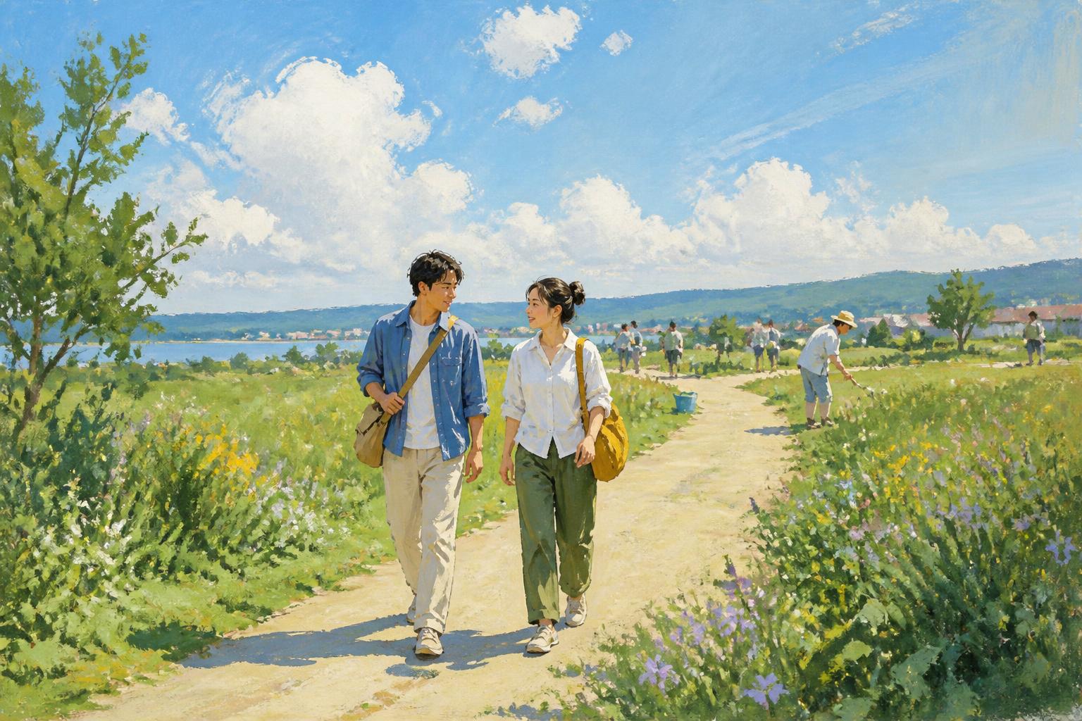 Painterly scene for The First Question After Quiet