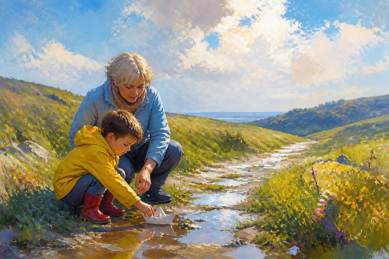 Painterly scene for What Can Still Reach Us