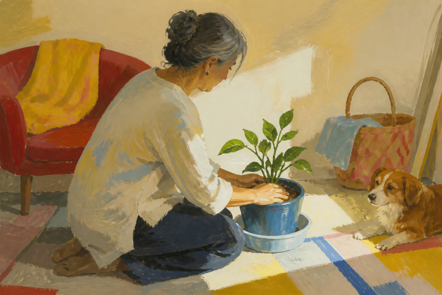 Painterly scene for When Quiet Needs Company