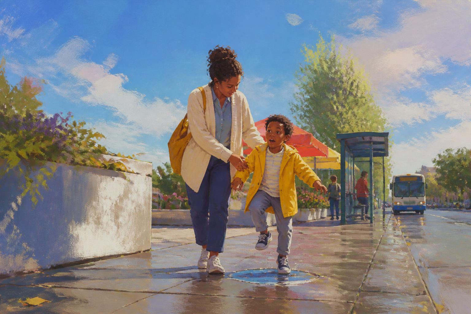 Painterly scene for What Do We Do With an Empty Day?