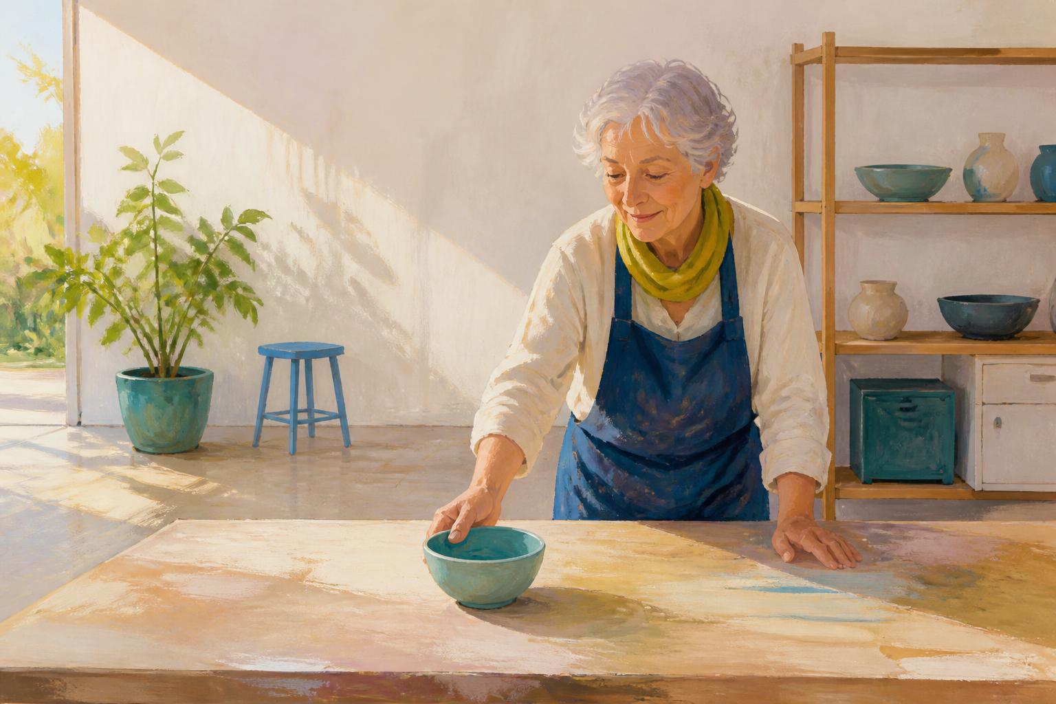 Painterly scene for Do not ask the quiet what it was; let your week answer.