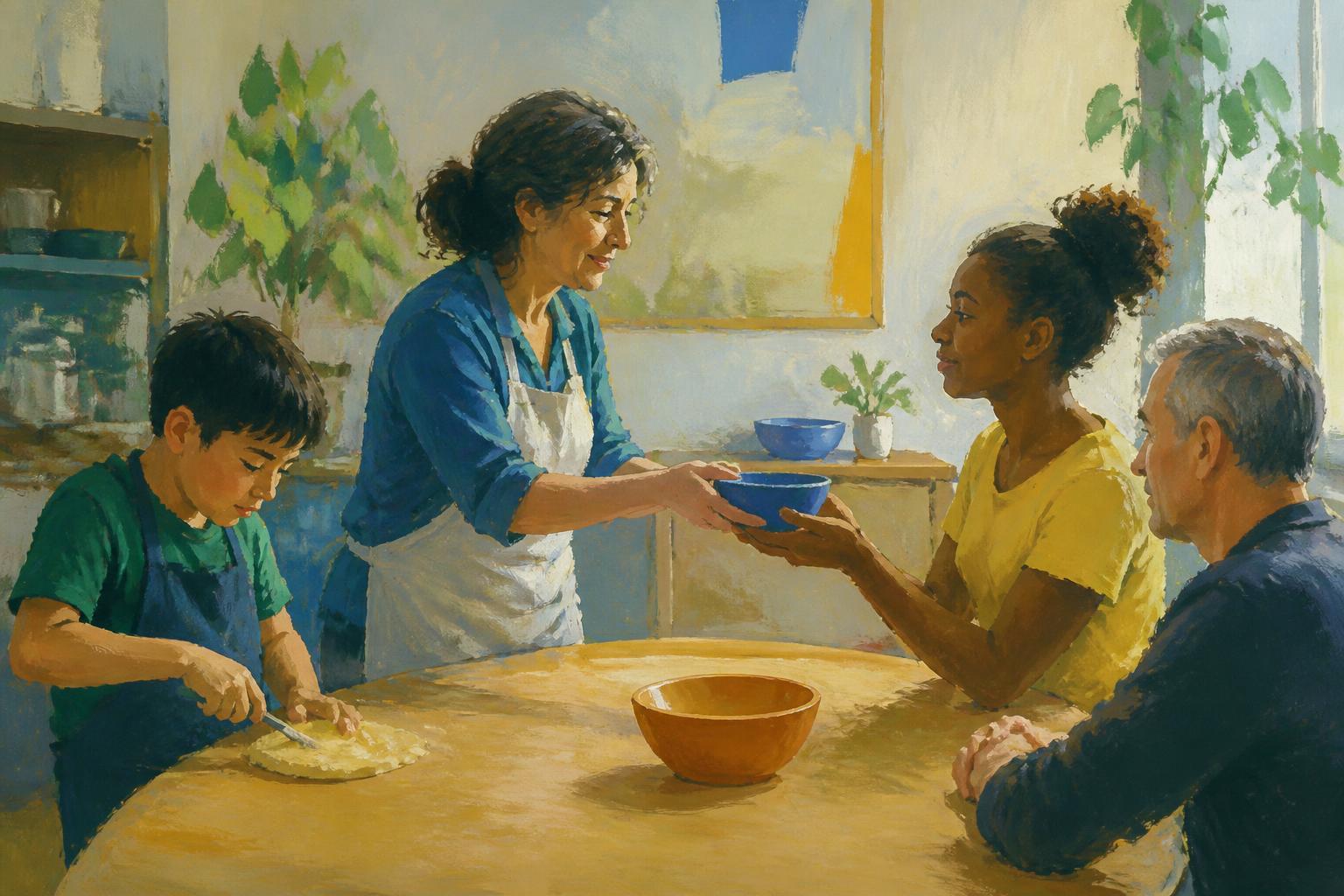 Painterly scene for Make one hour useful before you ask what your life means.