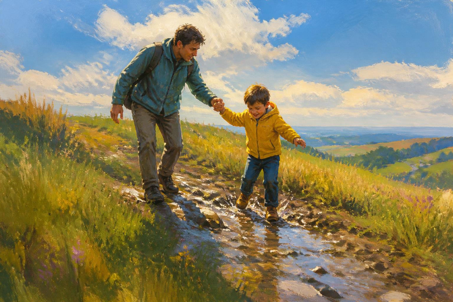 Painterly scene for Before you blame the letting go, look at who could still reach you.