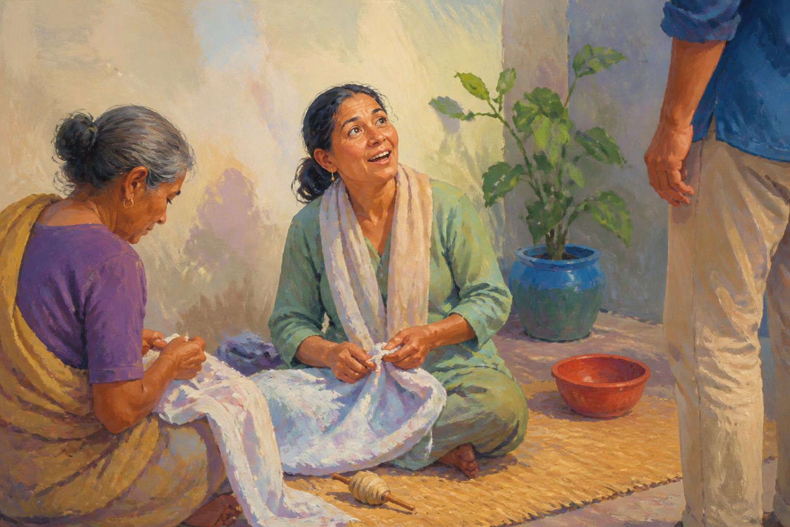 Painterly scene for A network can hand you a teaching; it cannot make the teaching true in you.