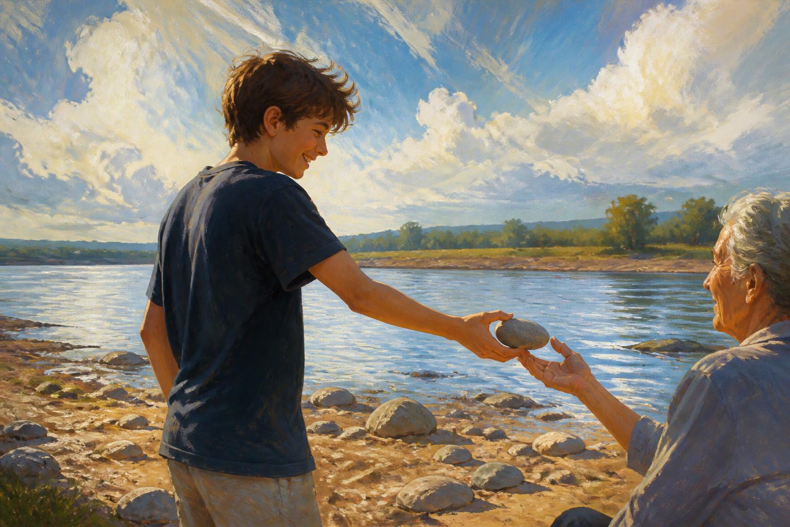 Painterly scene for Before asking who can name your change, ask whether anything happened that needs a name.