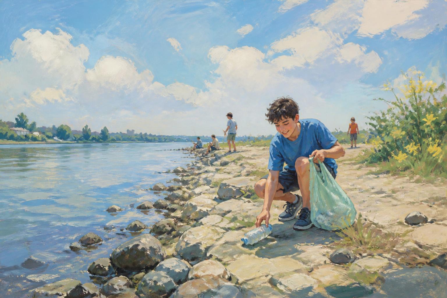 Painterly scene for When you feel unnecessary, stop auditioning for importance and make one specific load lighter.