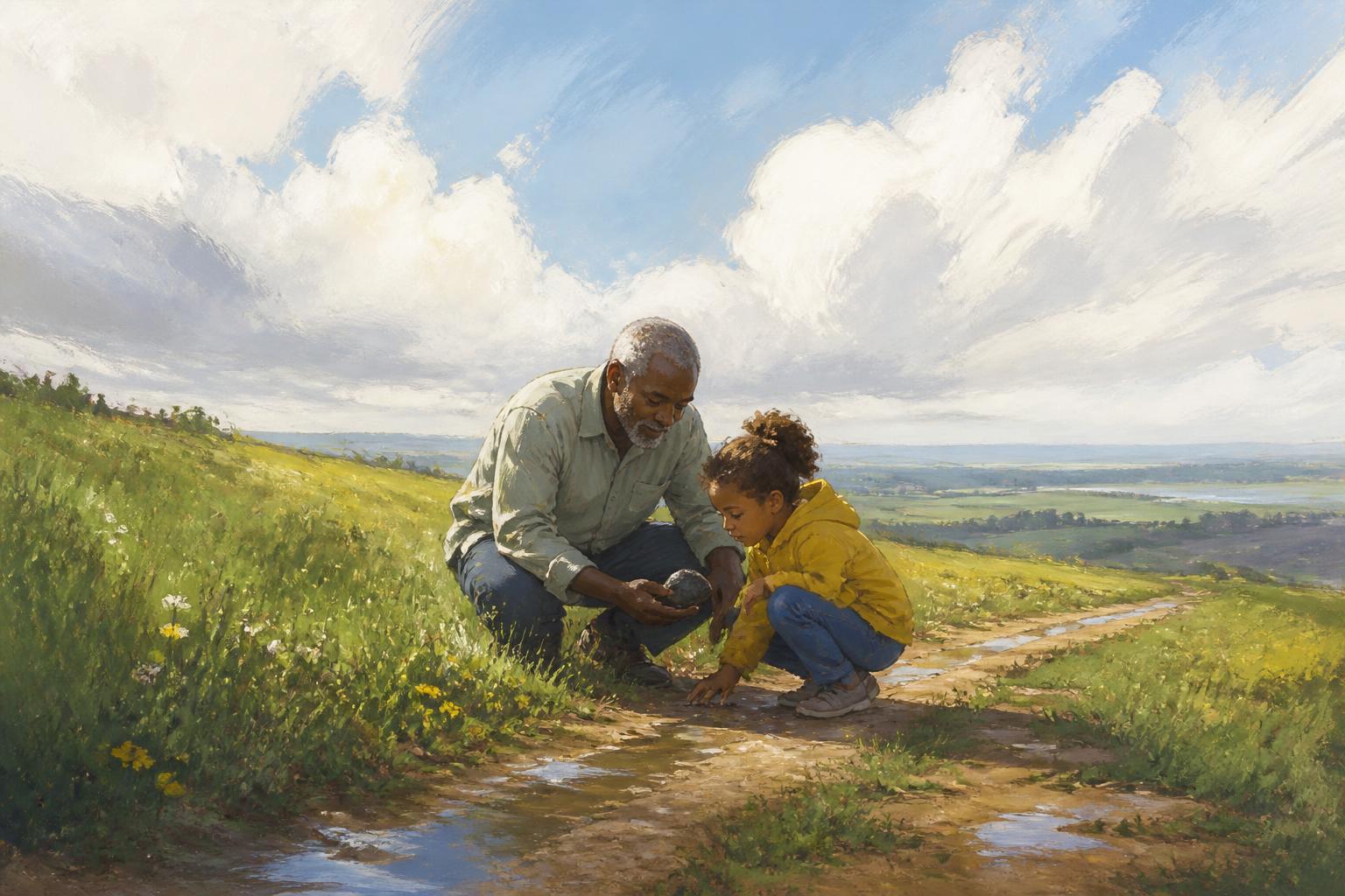 Painterly scene for Before you look for someone who can correct you, notice whether you feel too sure or too small.