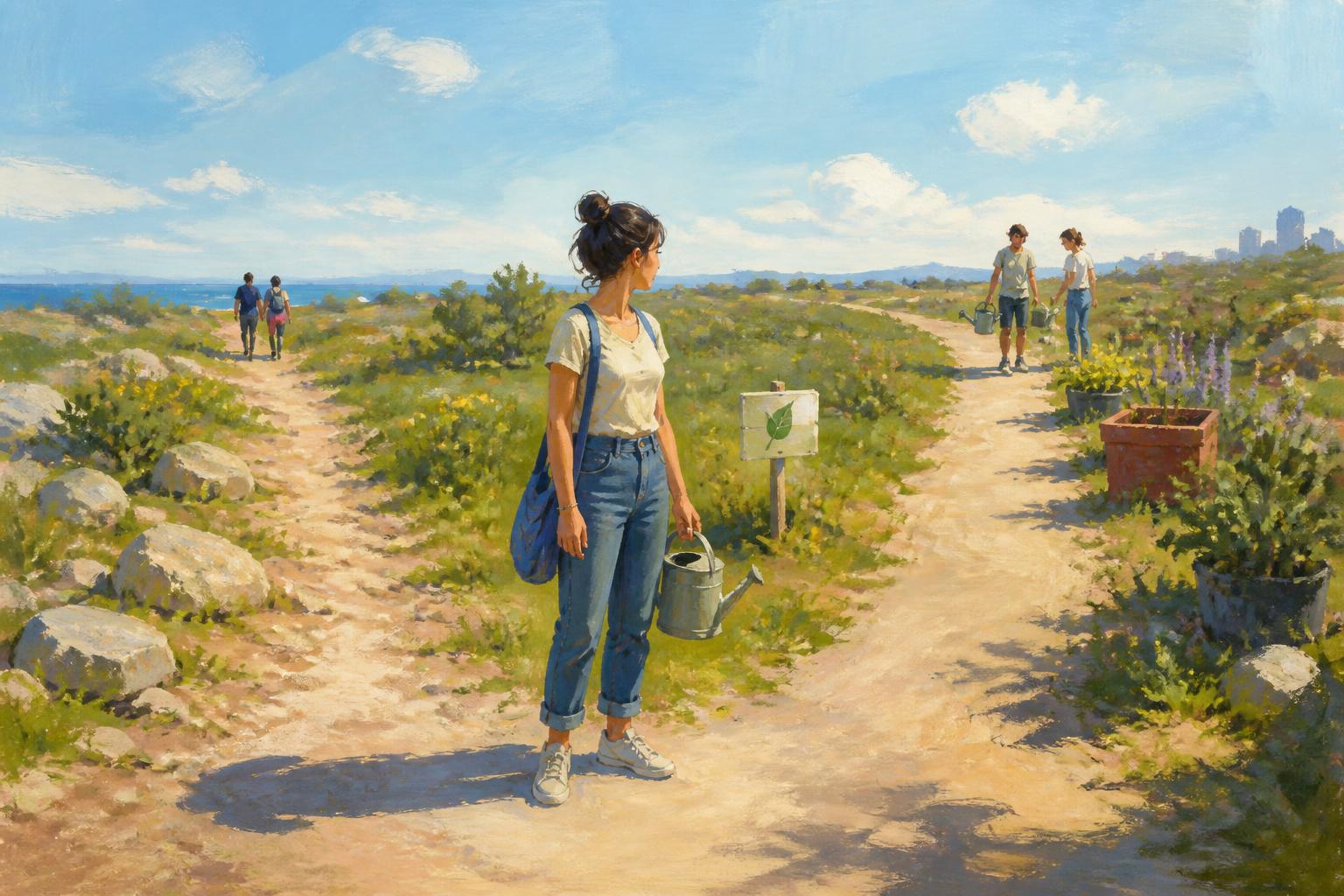 Painterly scene for Start smaller than your avoidance can argue with.