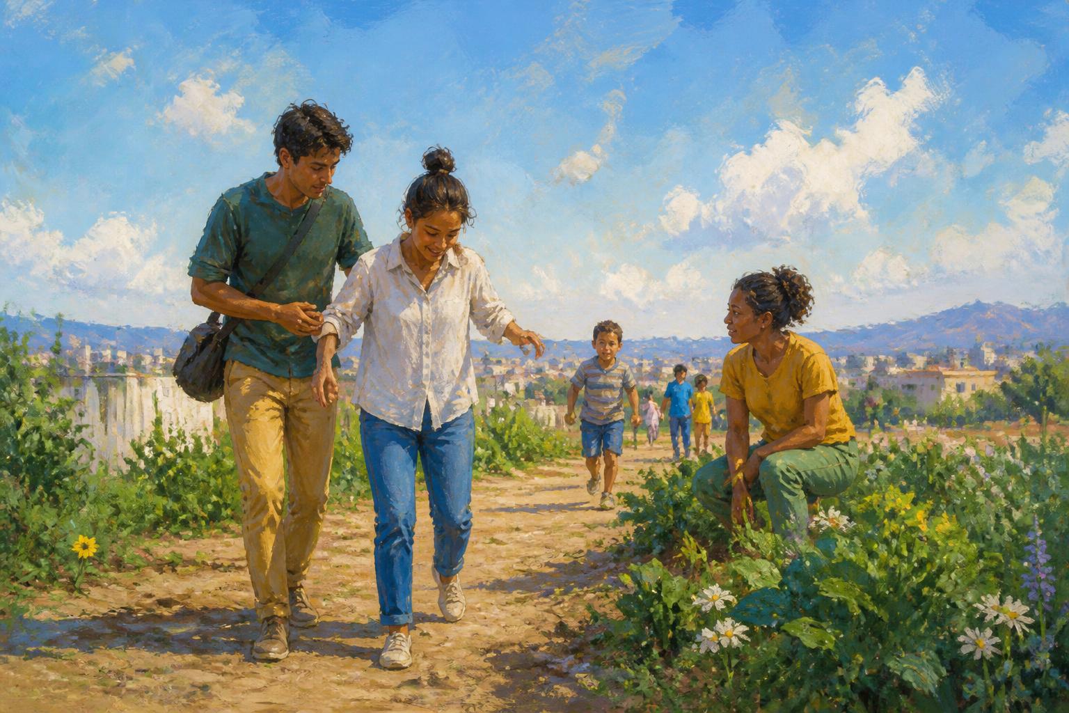Painterly scene for Do not mistake a sentence you learned for a thing you felt.