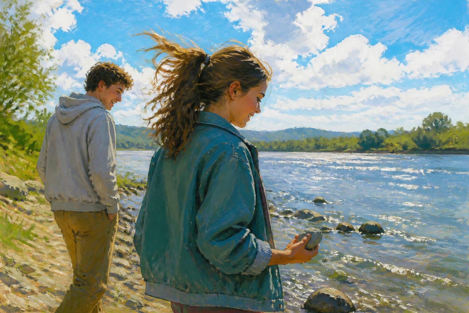 Painterly scene for Before you try to lose yourself, ask whether losing yourself was ever your problem.