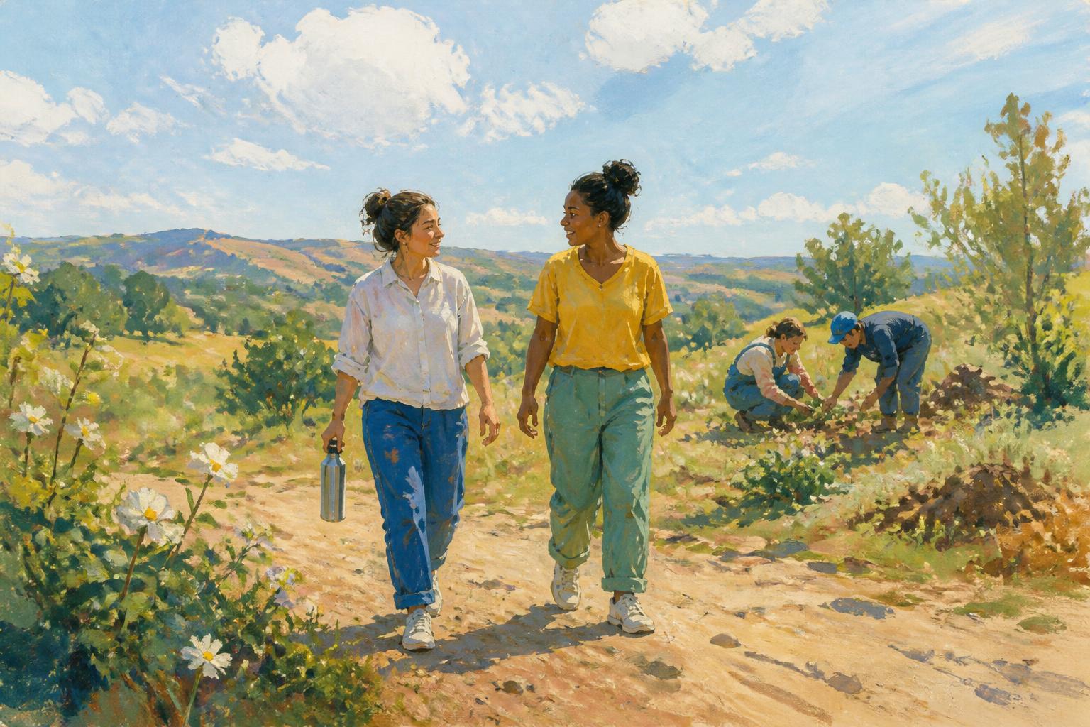 Painterly scene for When you feel sure you already understand someone you love, that is the moment to ask.