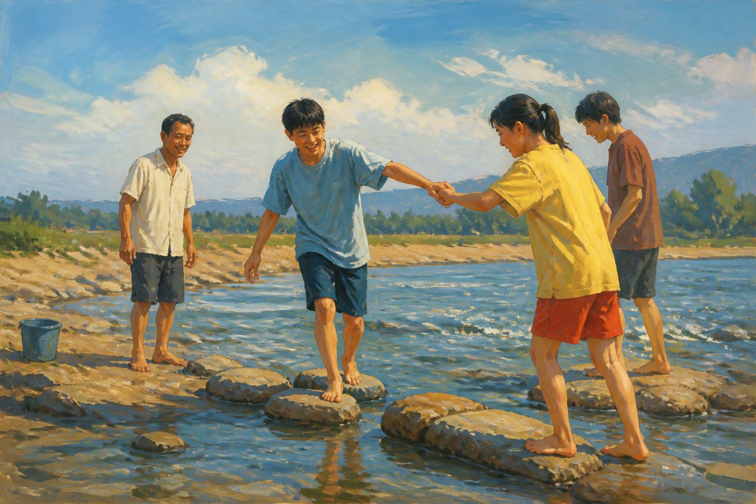 Painterly scene for Some insights should not be checked alone.