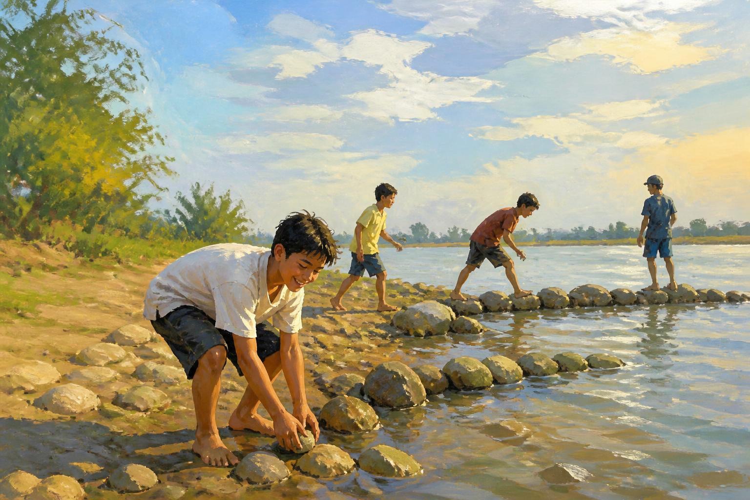 Painterly scene for Do not answer a staged life with more staging; answer it with one real act.